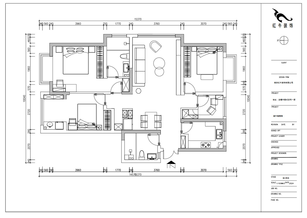 朱明琪｜星叶瑜憬湾2-2-1006-127㎡-北欧风格｜3室2厅2卫｜新房装修｜定制家｜全包16万｜00_02平面布置图